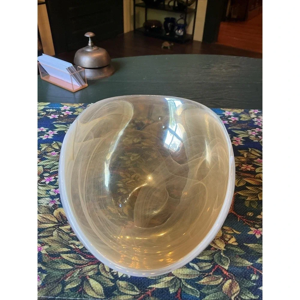 VTG Murano Venezia Beige Gold Opalescent Glass 8.75